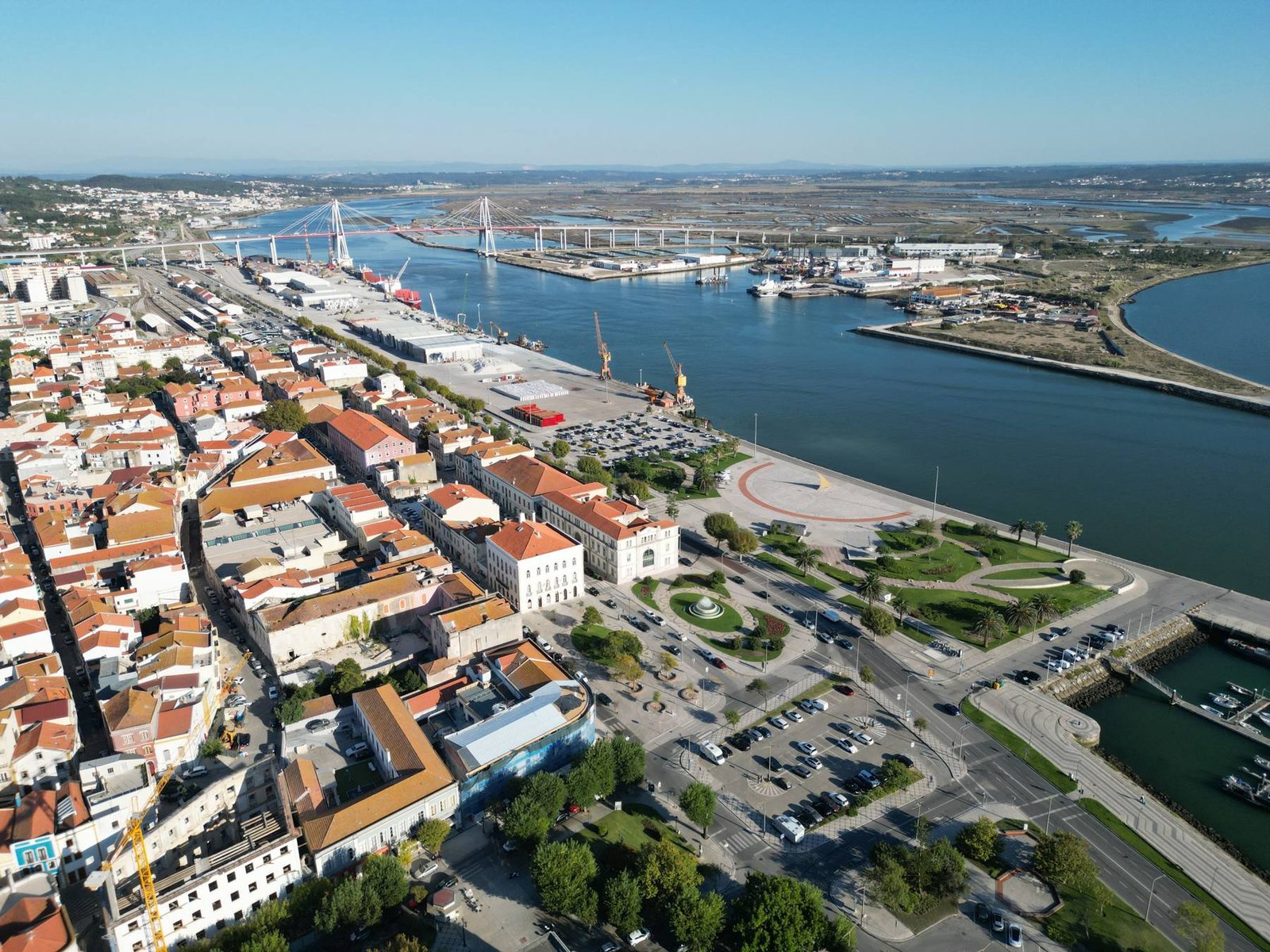 Town and marina from the water